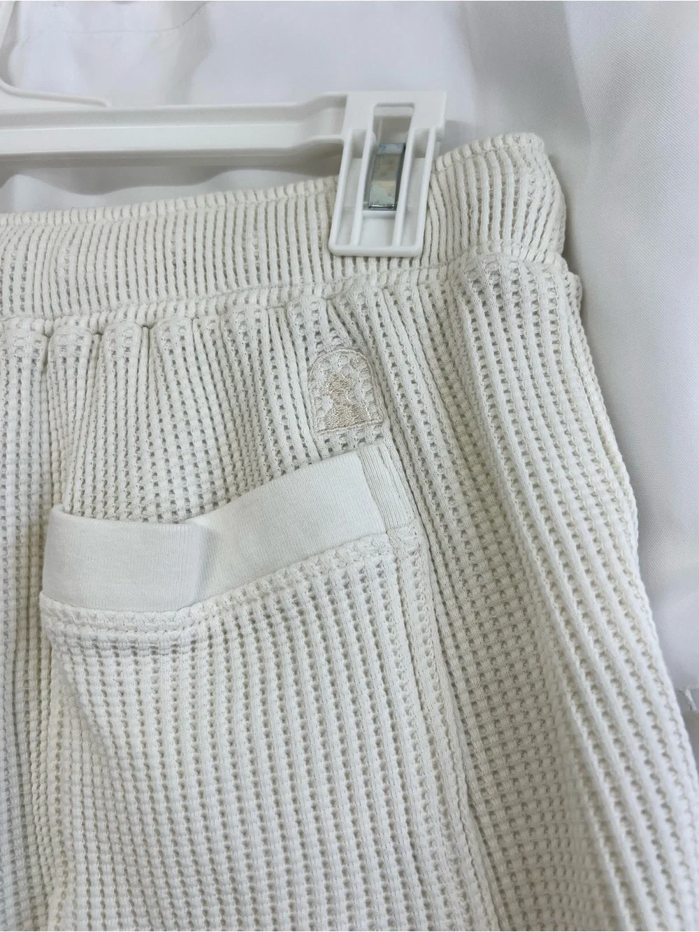 Dandy Del Mar Waffle Knit Lounge Shorts Cream 100% Cotton Drawstring Men’s L